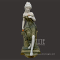 Outdoor life size garden stone marble lady girl statue sculpture